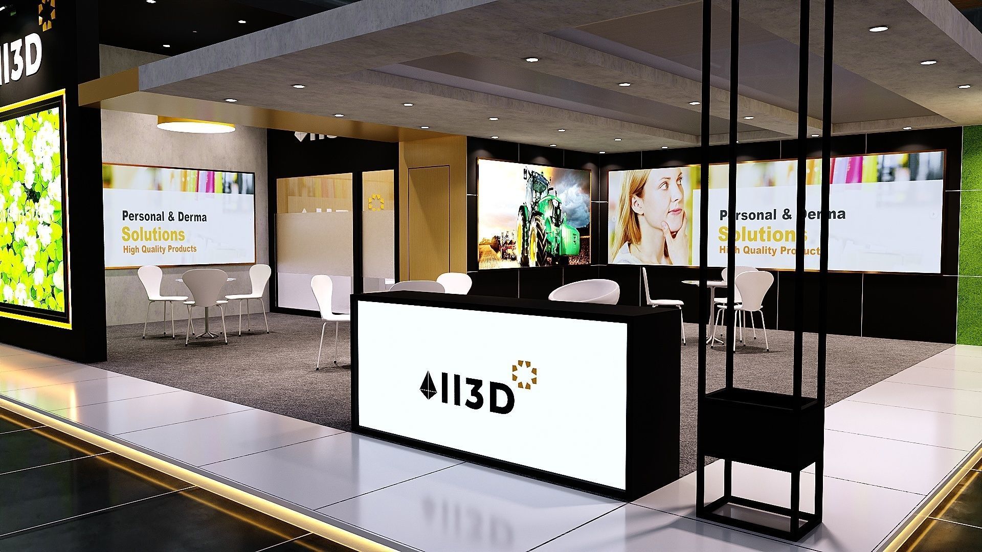 Exhibition Stand Stall 2 Side Open 10X8 3D model_3