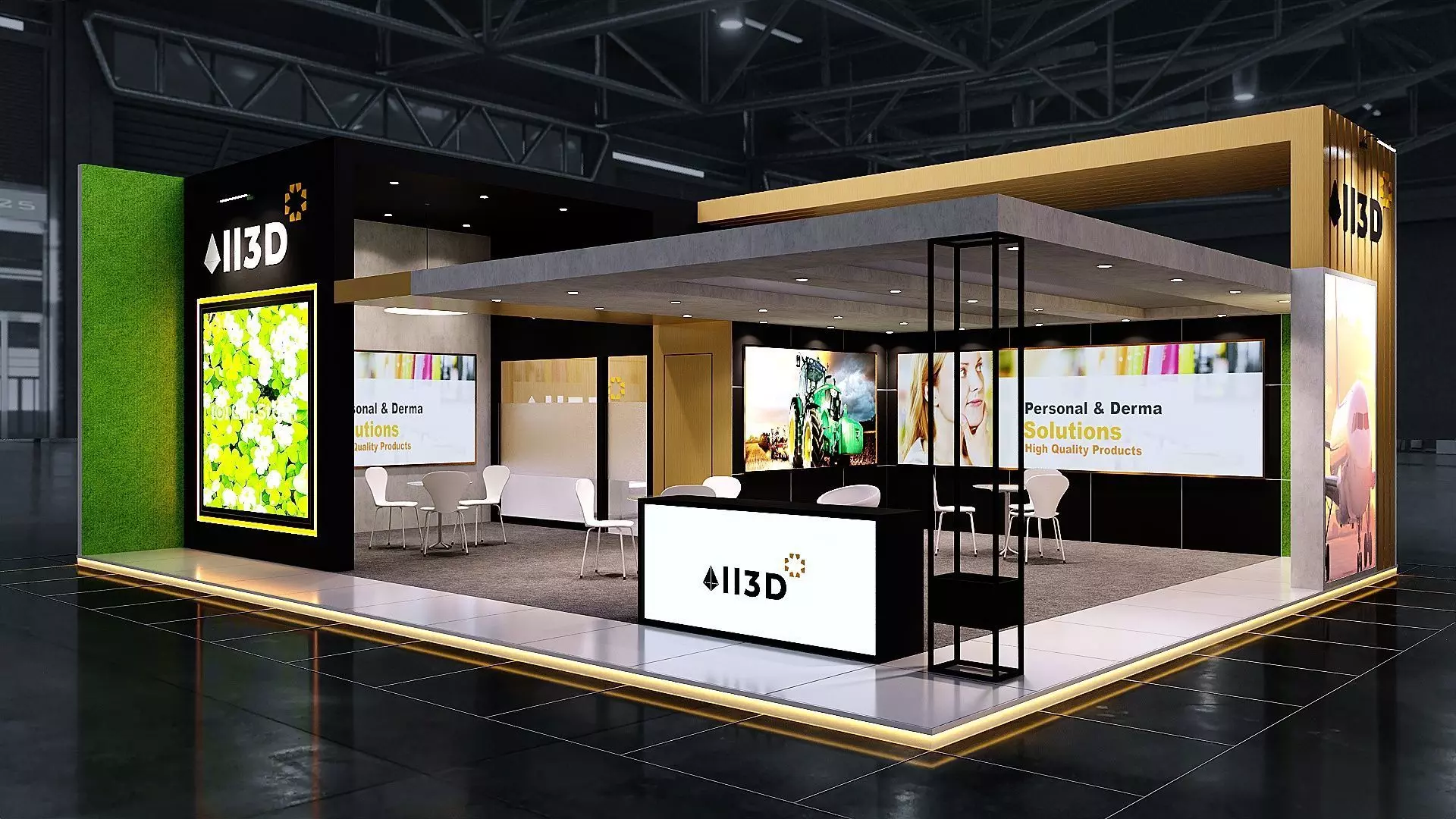 Exhibition Stand Stall 2 Side Open 10X8 3D model_0