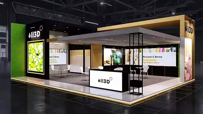 Exhibition Stand Stall 2 Side Open 10X8 3D model