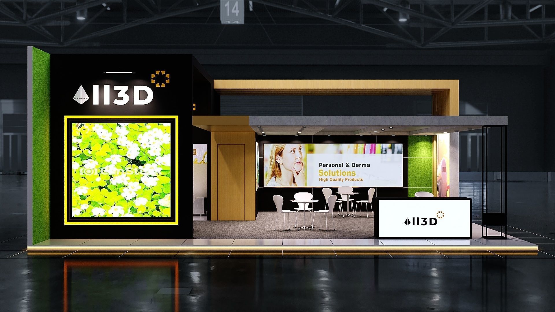 Exhibition Stand Stall 2 Side Open 10X8 3D model_1