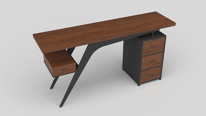 Office desk Free low-poly 3D model