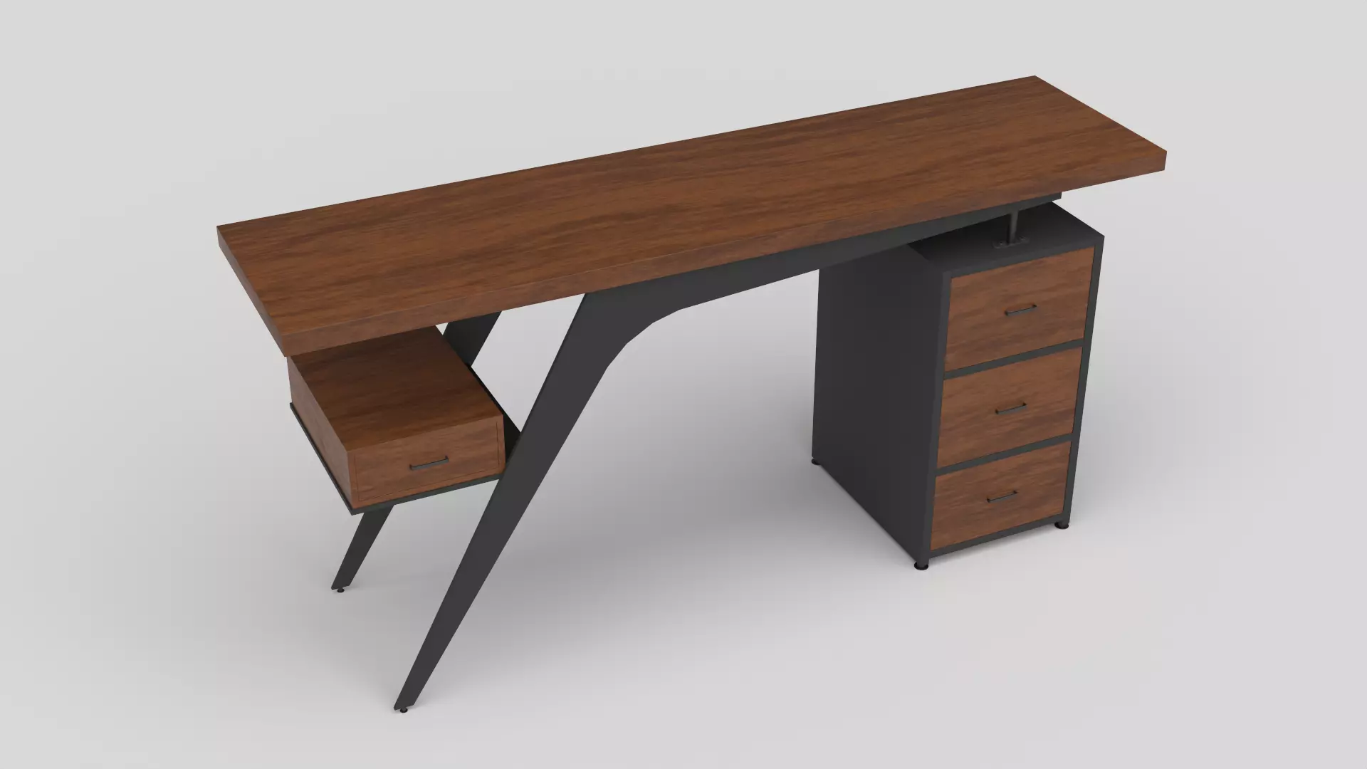 Office desk Free low-poly 3D model_0