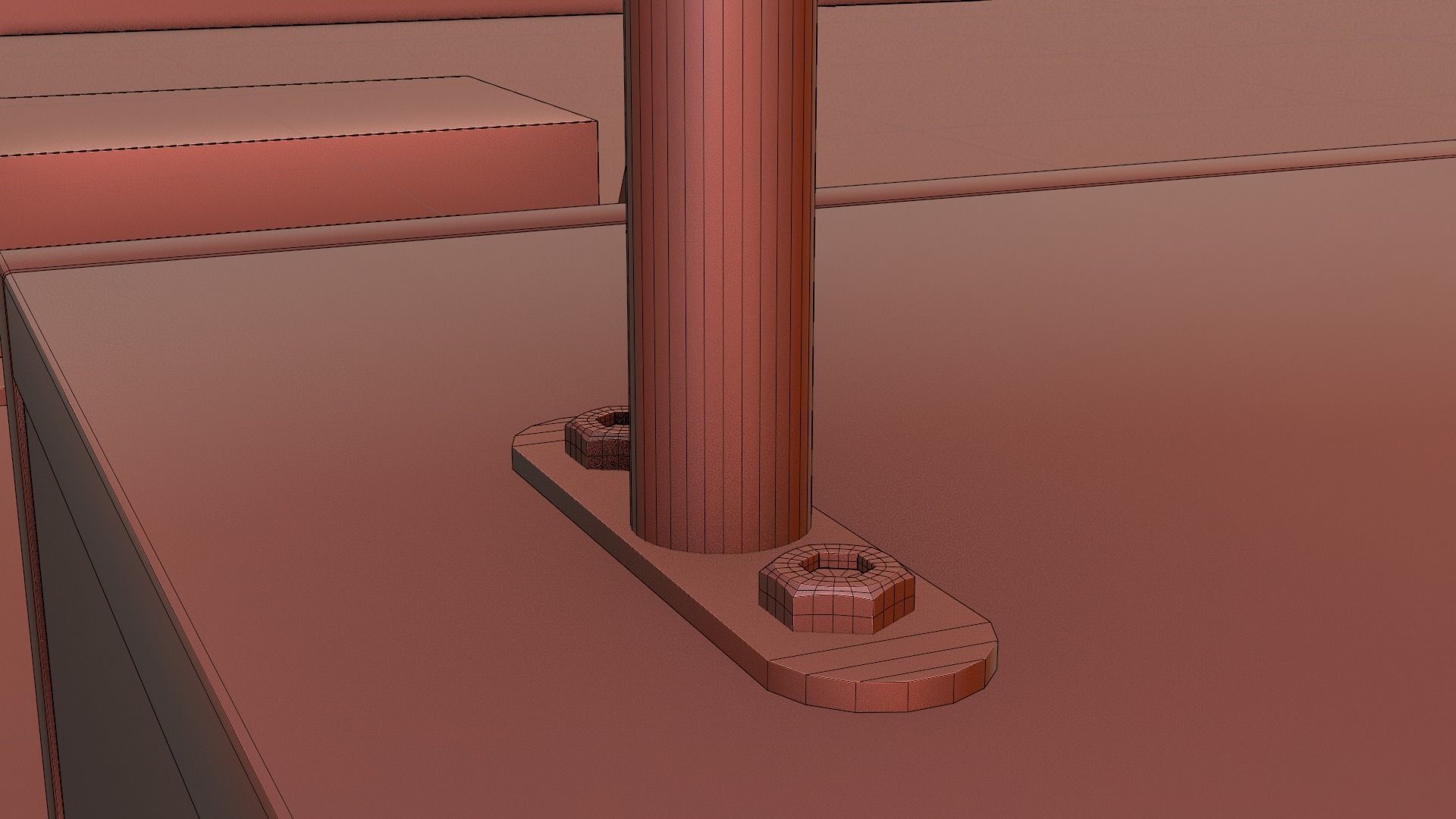 Office desk Free low-poly 3D model_4