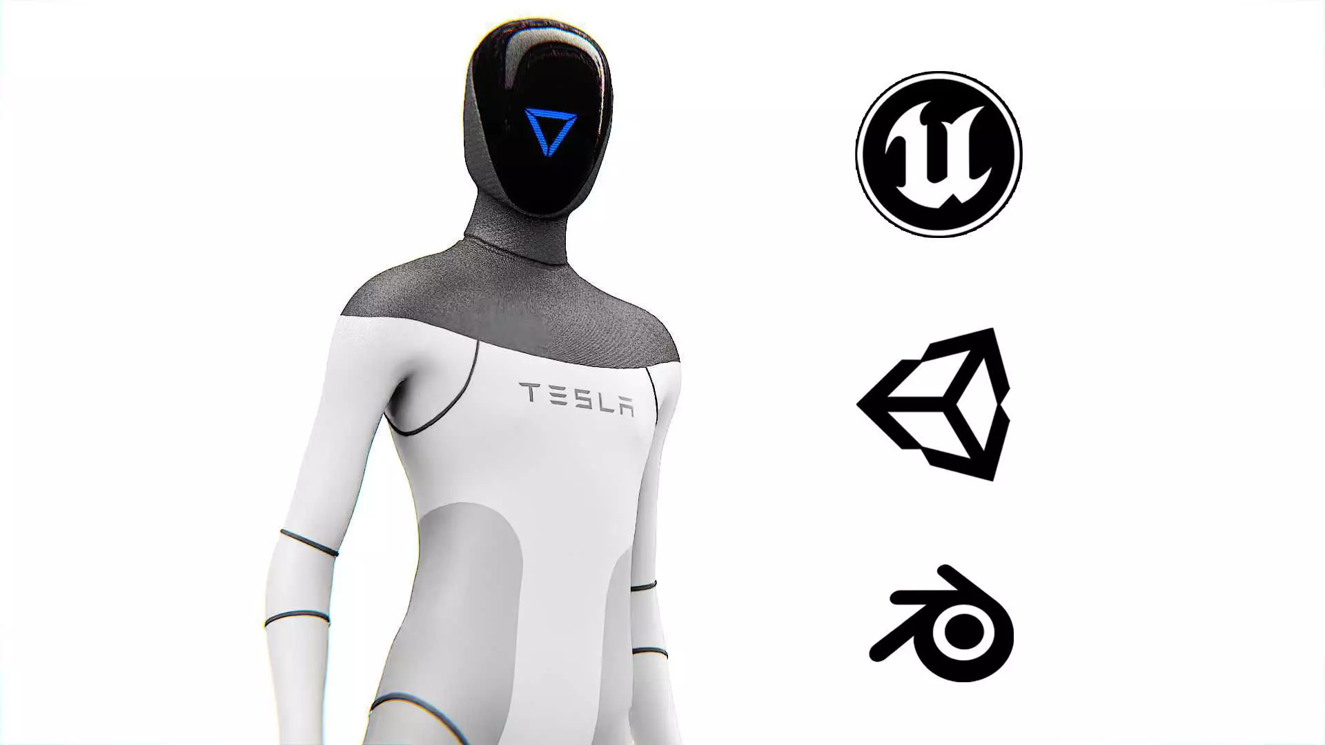 TESLA ROBOT  Rigged for Unreal Engine - Unity - MIXAMO  3D model_0
