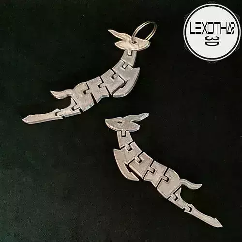Articulated Springbok Keyring Free 3D print model