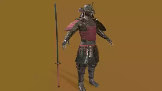 Samurai  Low-poly 3D model