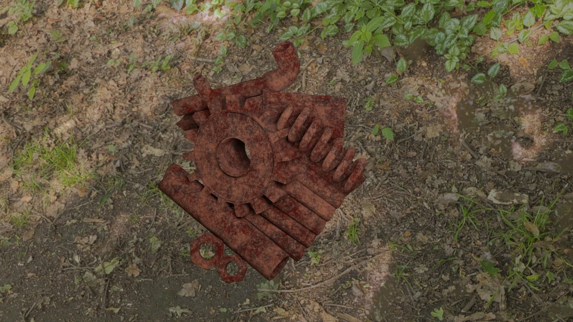 Scrap metal Low-poly 3D model_1