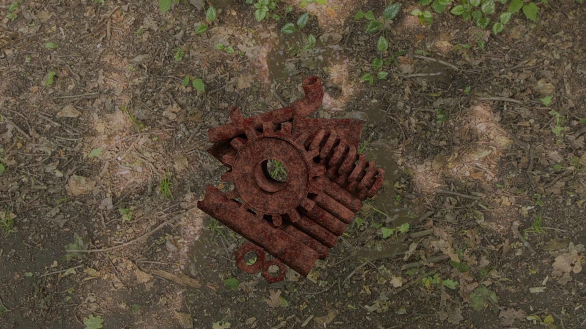 Scrap metal Low-poly 3D model_2