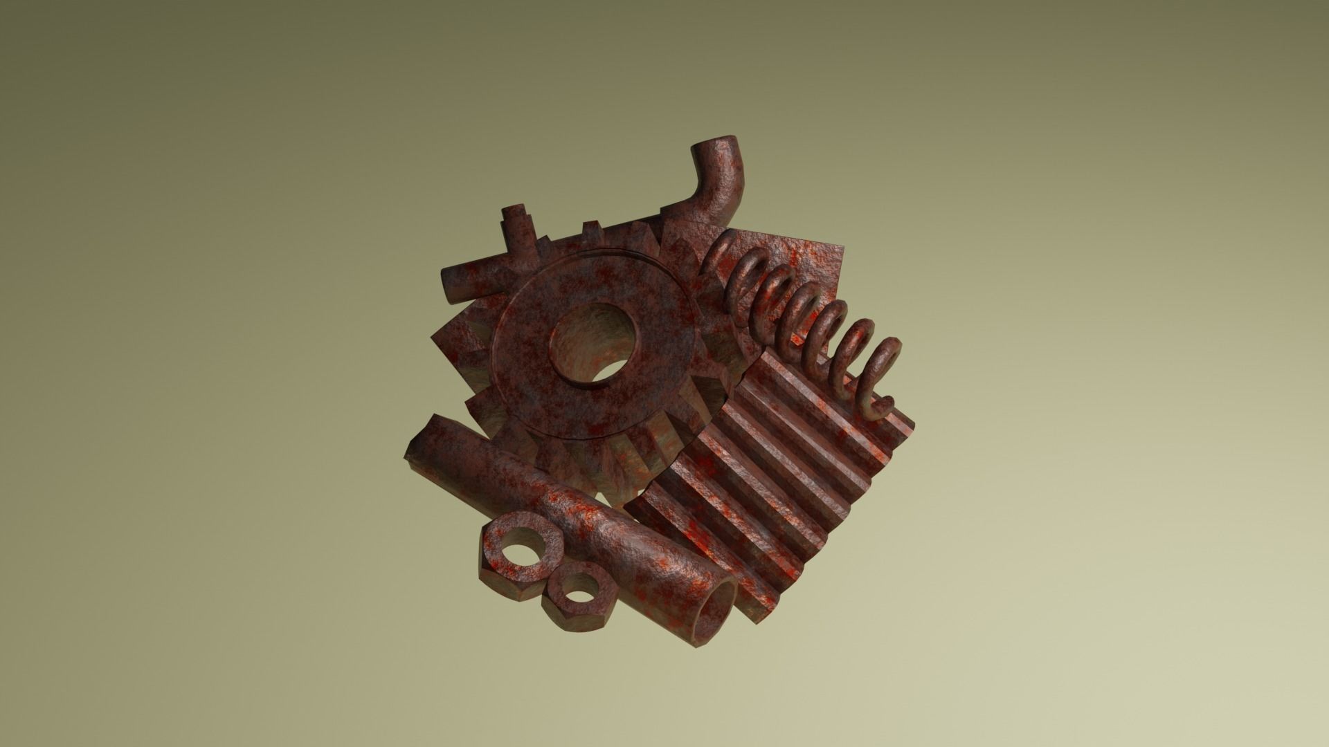 Scrap metal Low-poly 3D model_4
