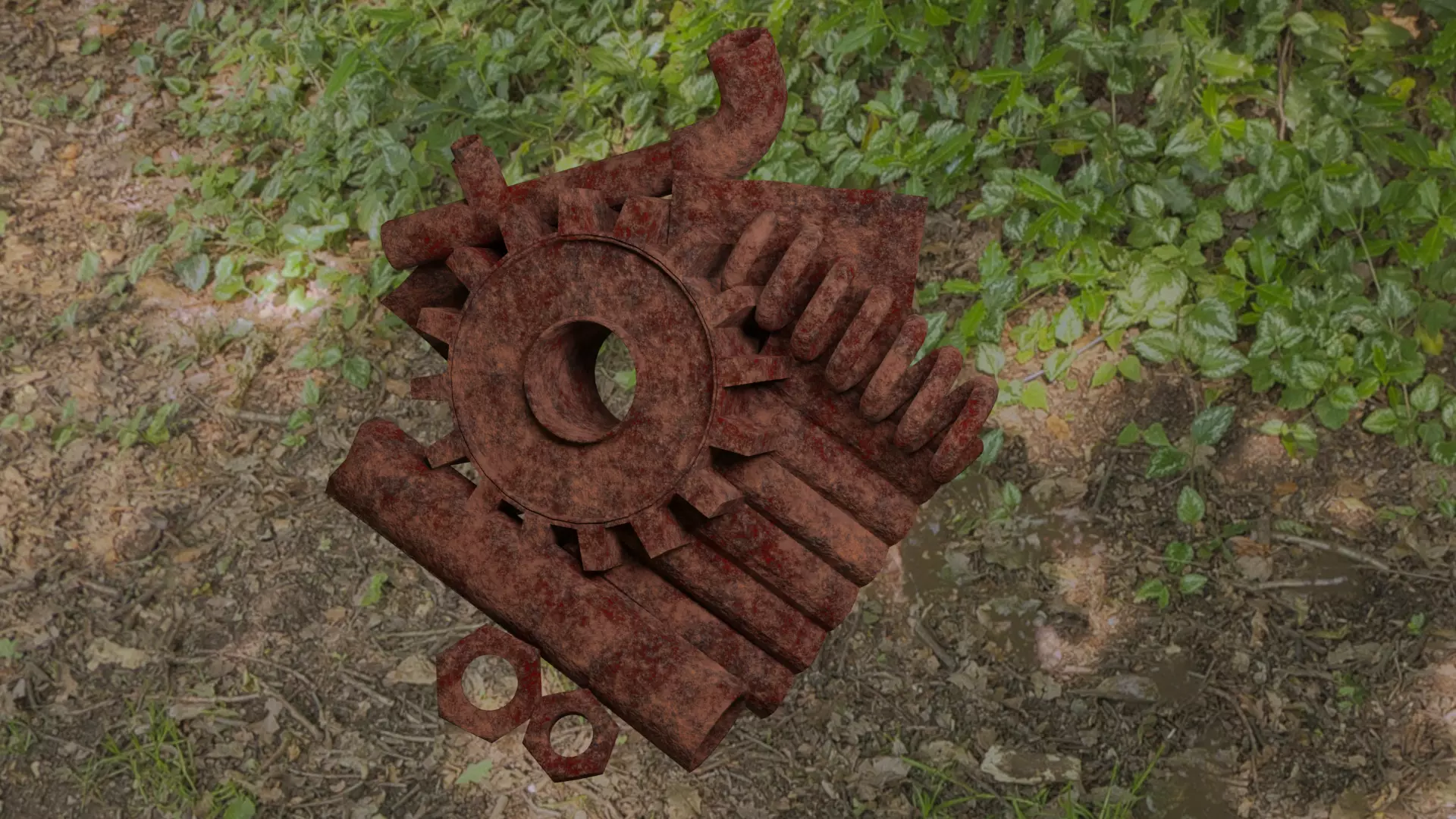 Scrap metal Low-poly 3D model_0