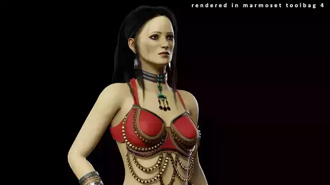 Arabic Woman Low-poly 3D model
