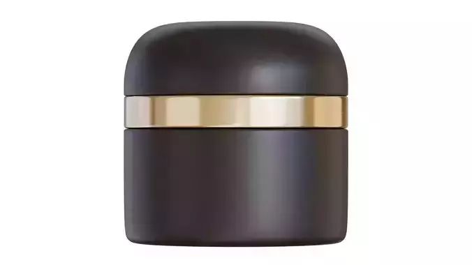 Black Cosmetic Jar 01 3D model