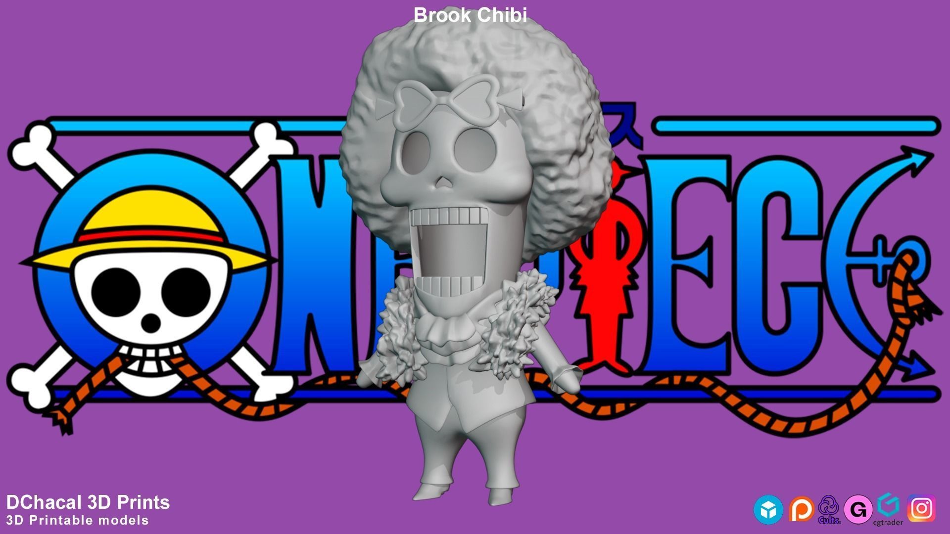 Brook Chibi - One Piece 3D print model_3