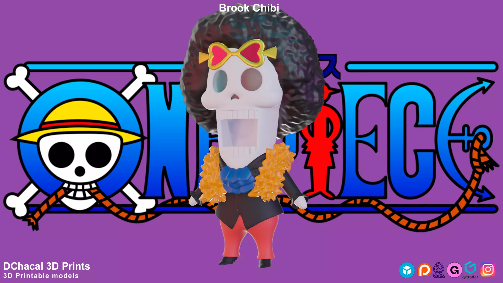 Brook Chibi - One Piece 3D print model_0