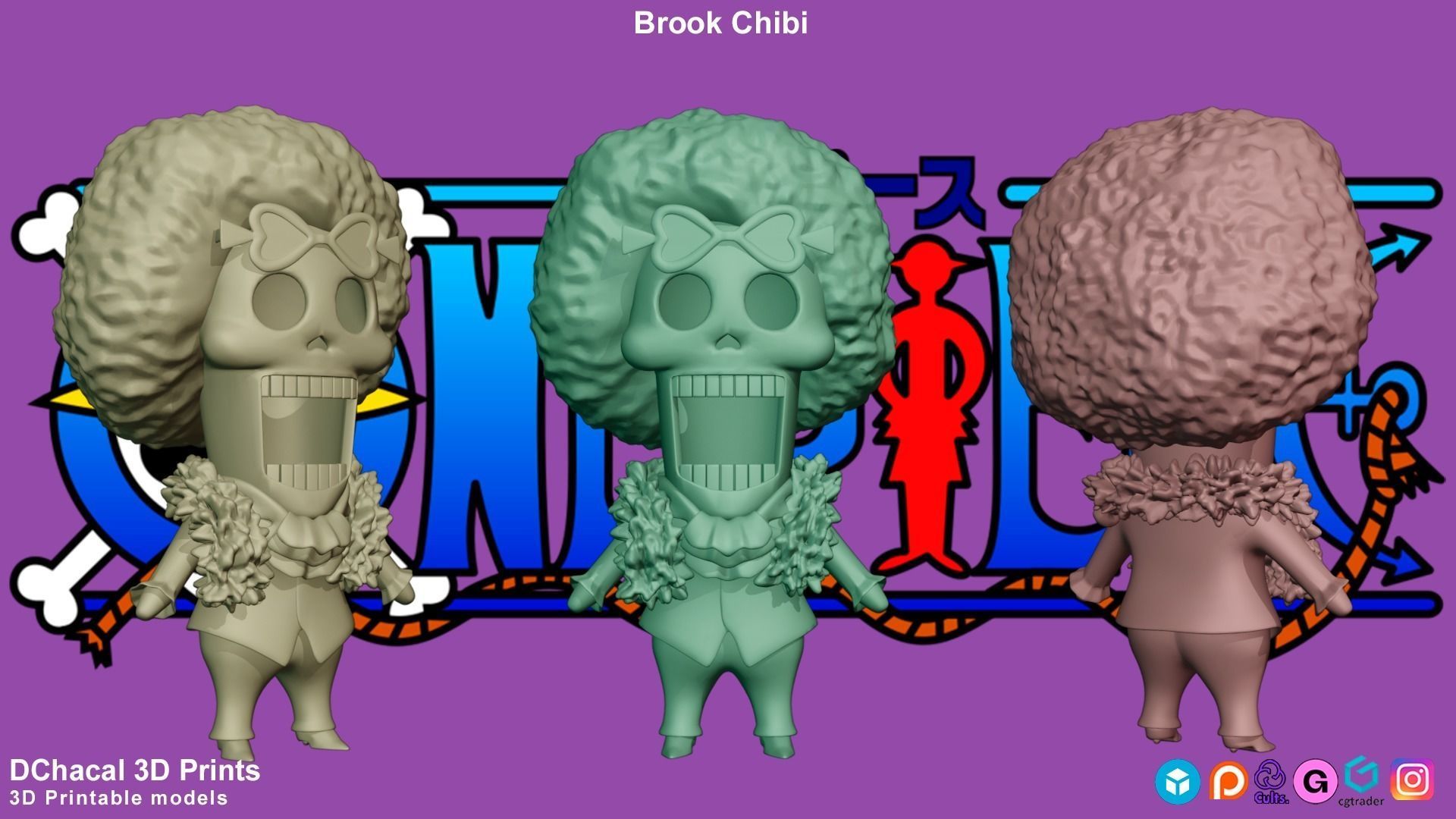 Brook Chibi - One Piece 3D print model_6