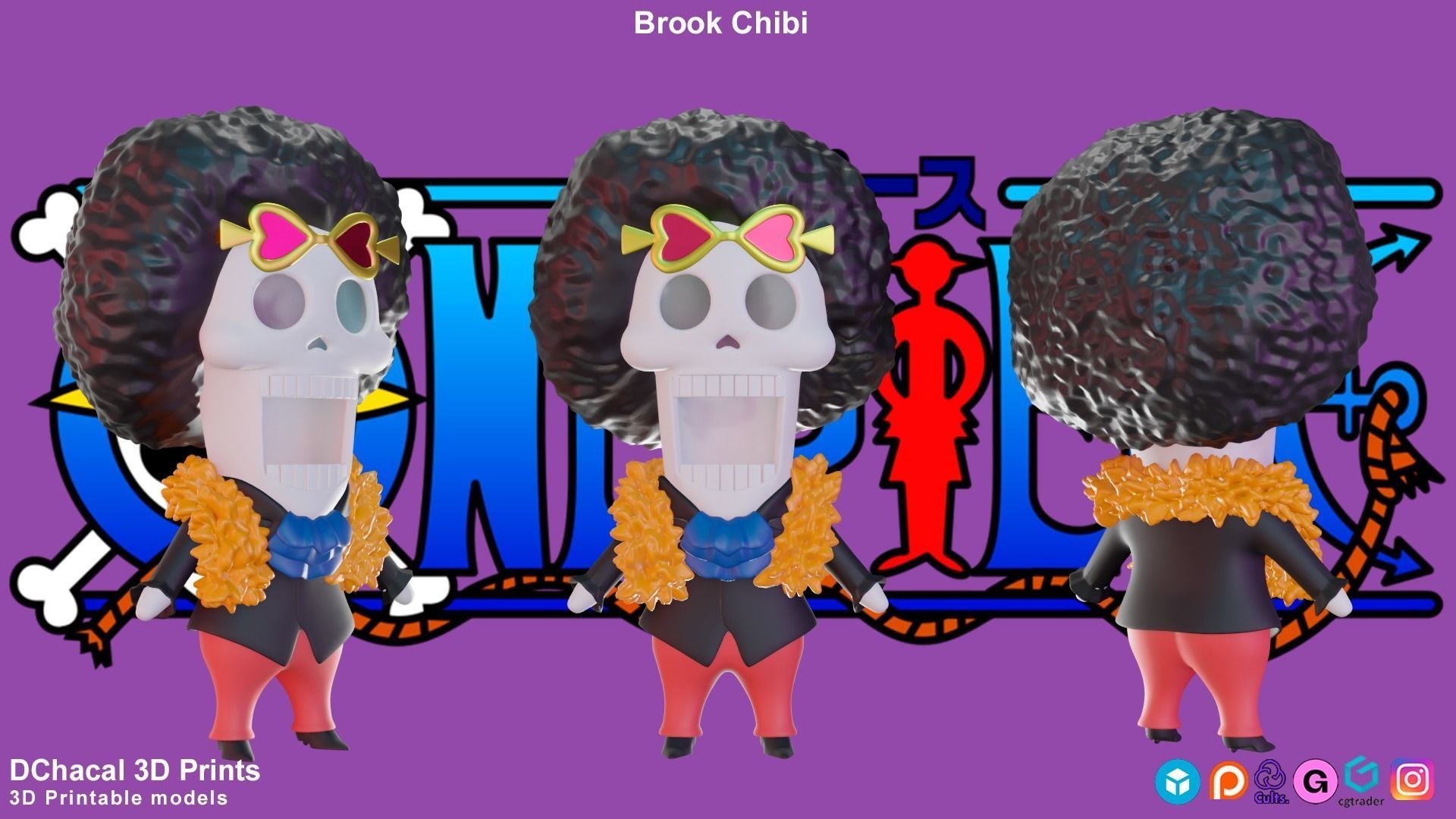 Brook Chibi - One Piece 3D print model_1