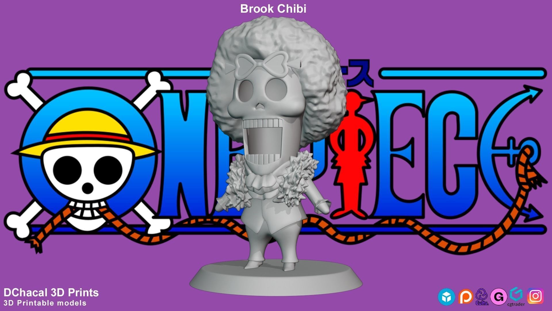 Brook Chibi - One Piece 3D print model_4