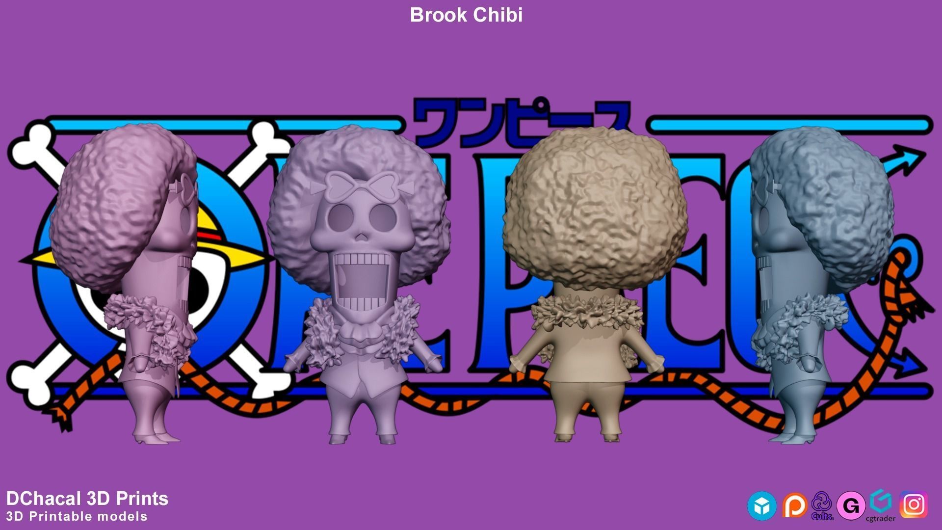 Brook Chibi - One Piece 3D print model_10