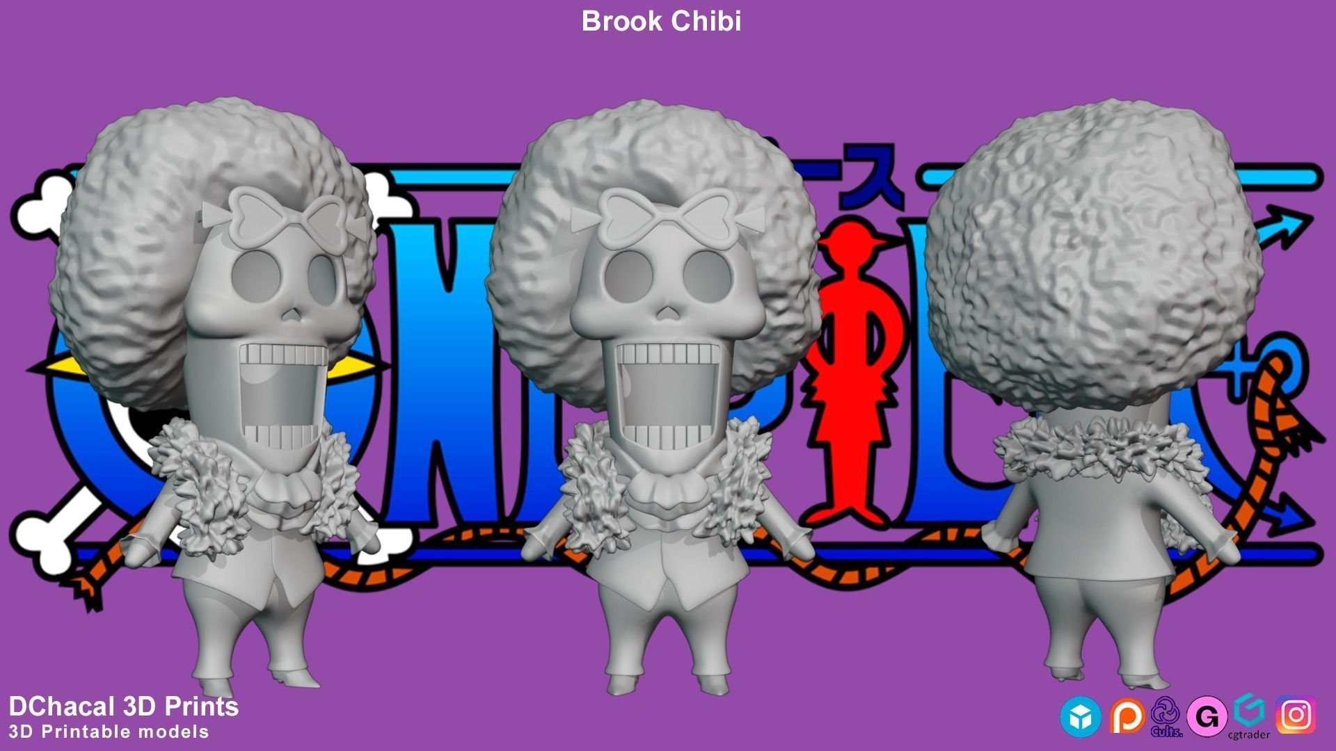 Brook Chibi - One Piece 3D print model_5