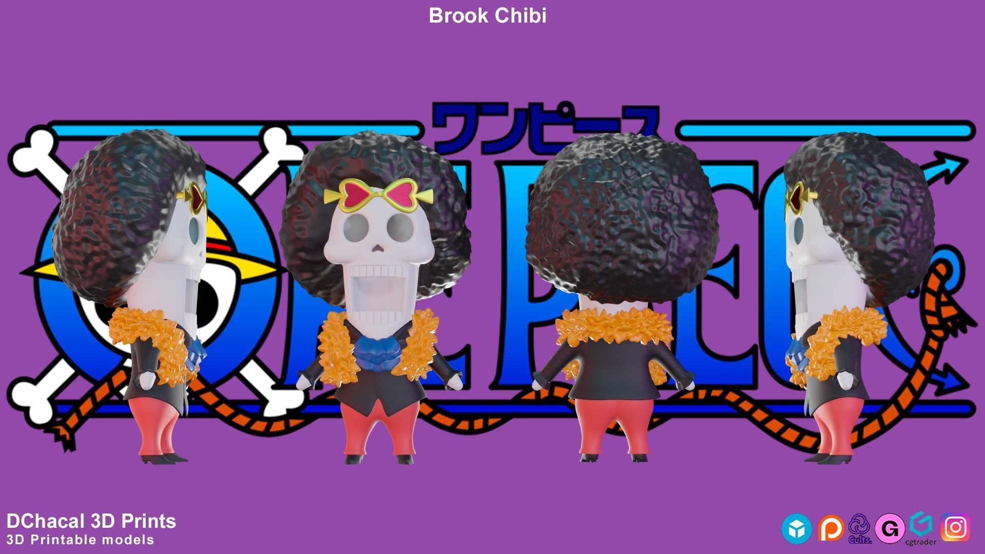 Brook Chibi - One Piece 3D print model_2