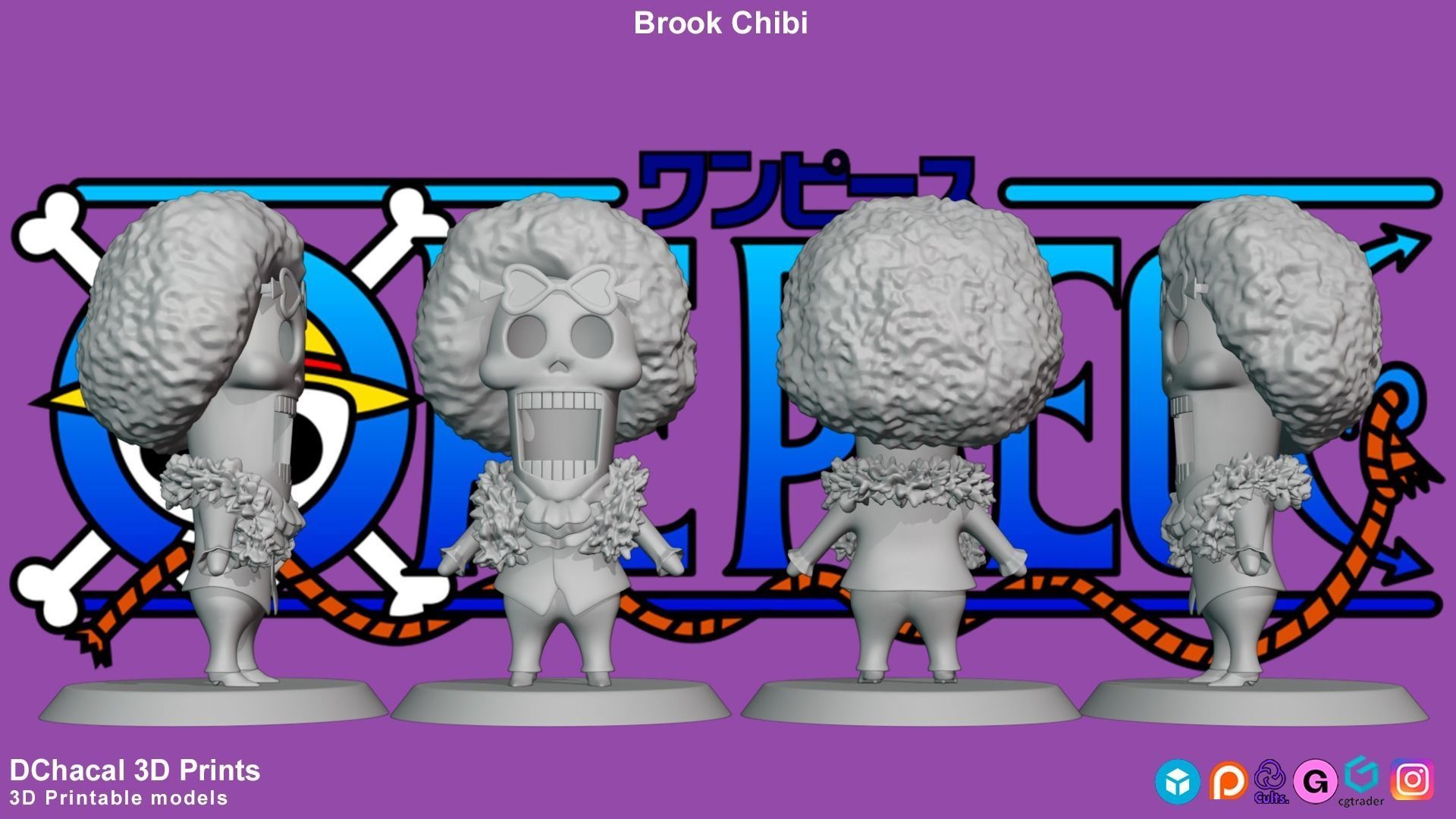 Brook Chibi - One Piece 3D print model_9