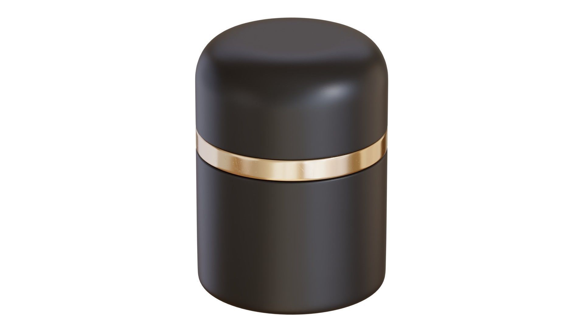Black Cosmetic Jar 02 3D model_1