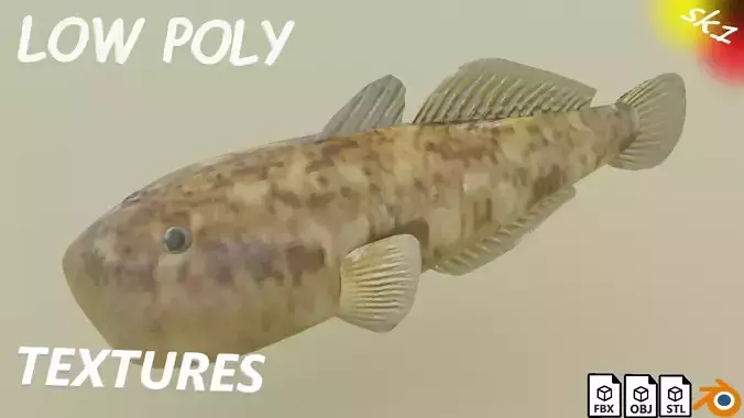 bullhead fish Low-poly 3D model