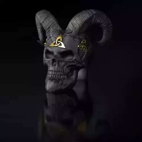 Celtic-Skull-IIII Ram 3D Model Print File