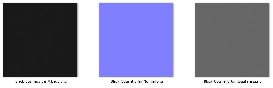 Black Cosmetic Jar 03 3D model_8