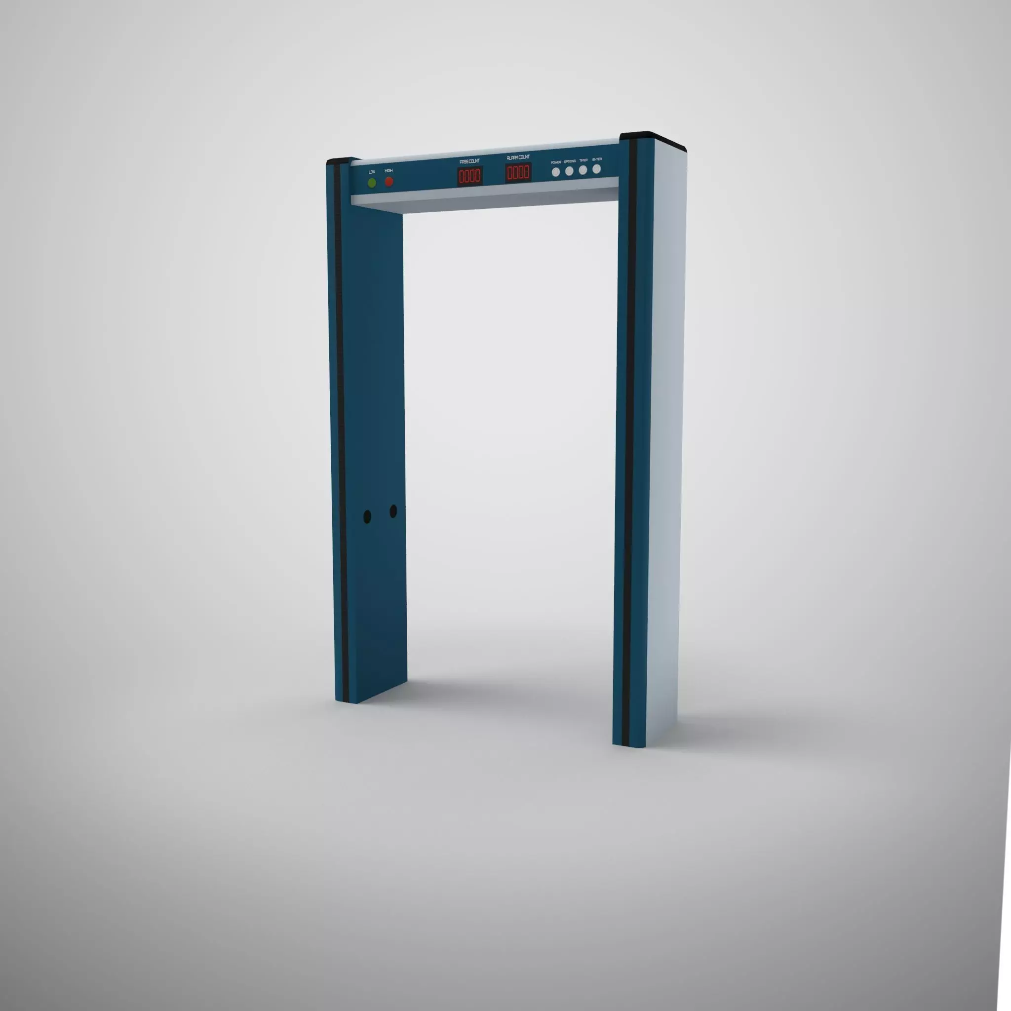 Walk Through Metal Detector Low-poly 3D model