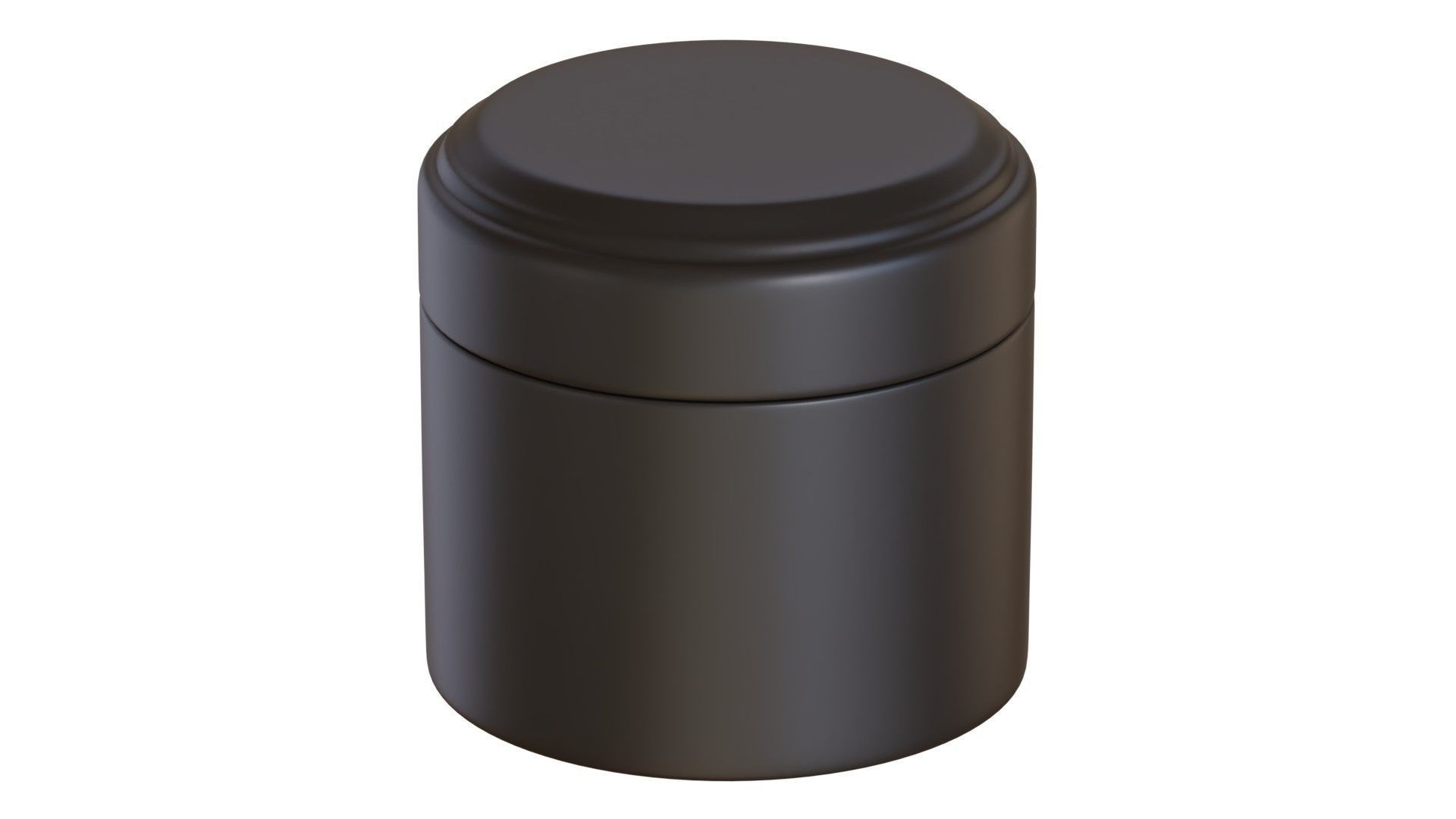 Black Cosmetic Jar 06 3D model_1