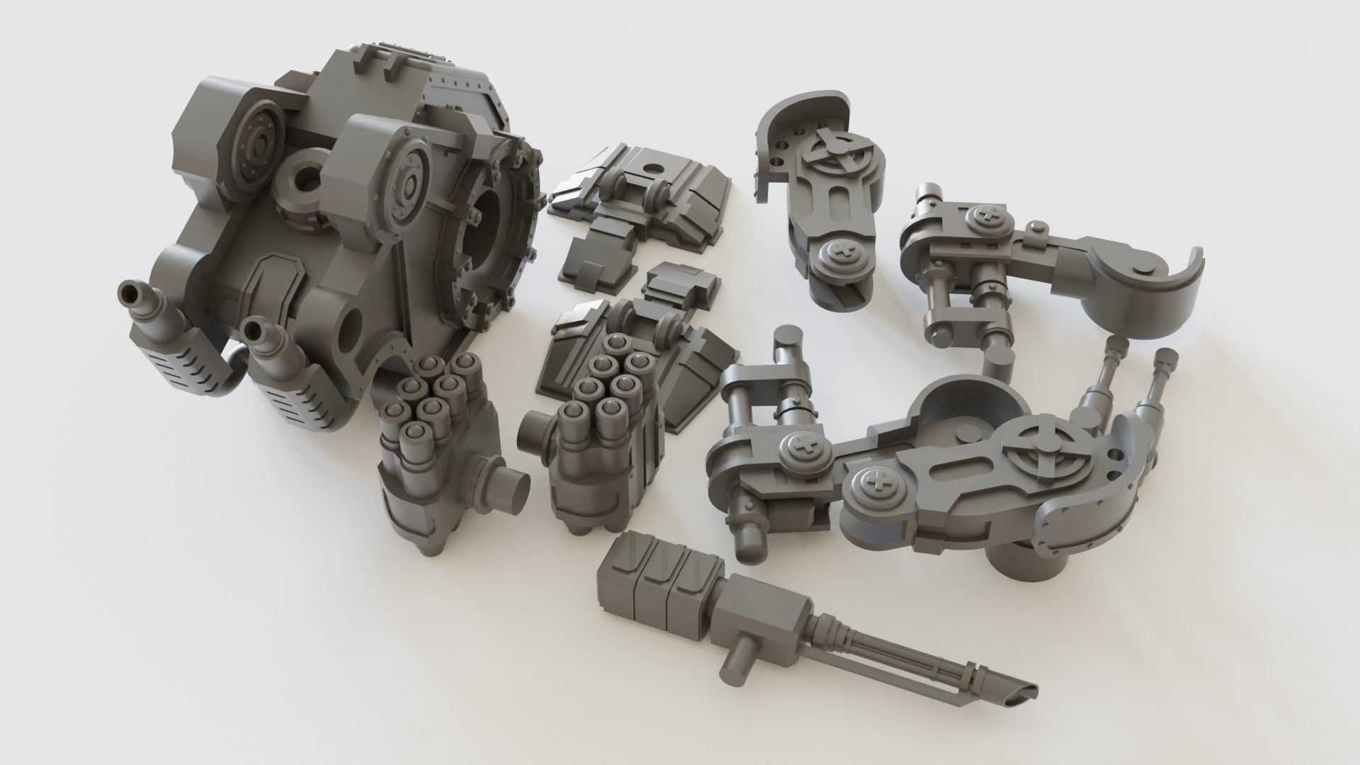 Gothic Sci Fi Walker 3D print model_13