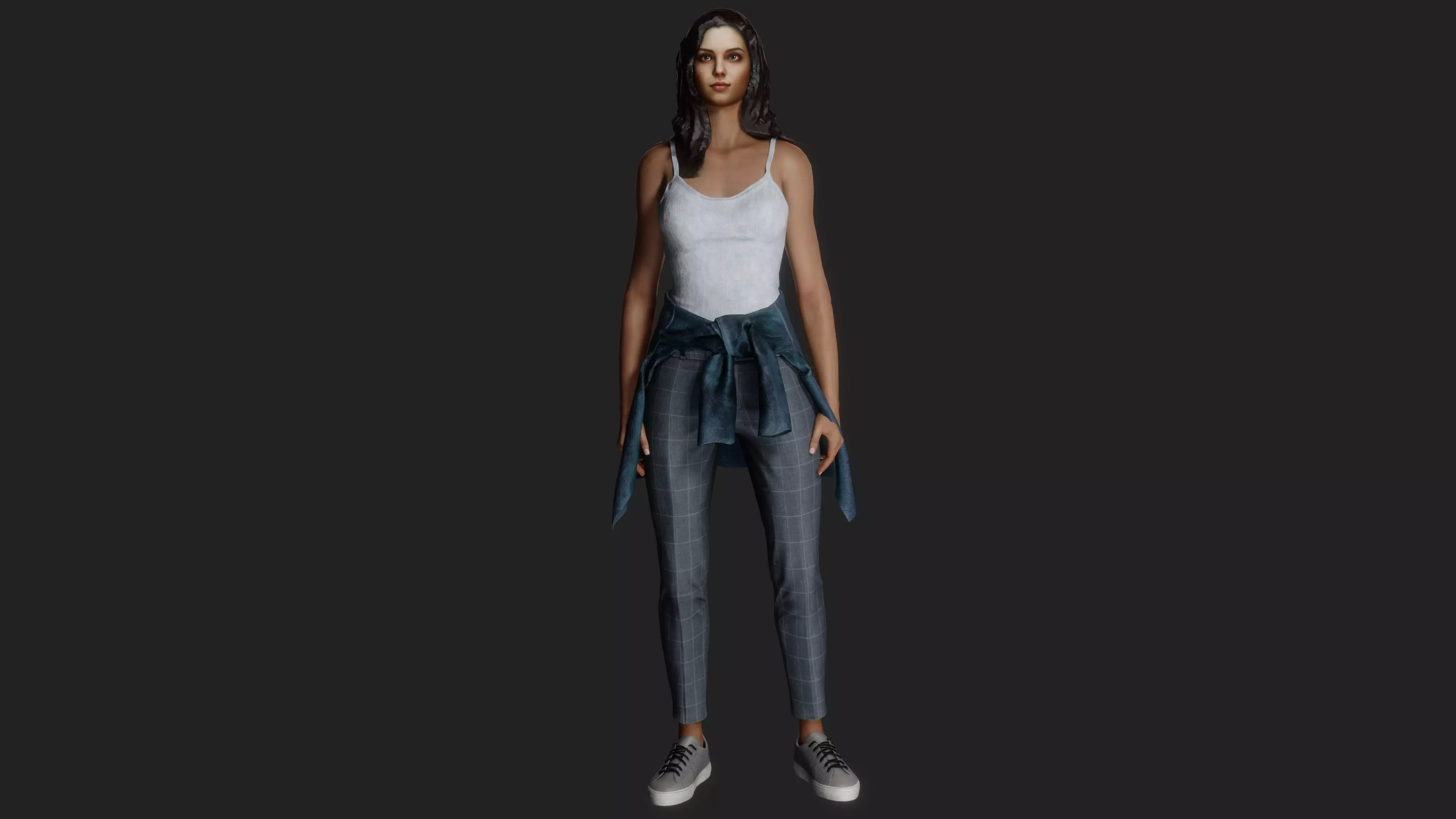 Cute girl on a walk 3D model