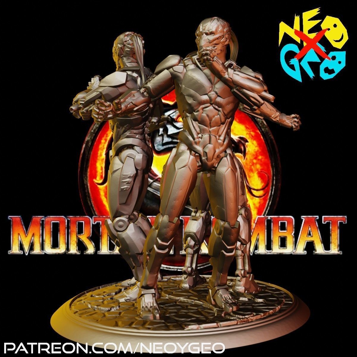 TRIBORG CYRAX - SEKTOR - SMOKE - MORTAL KOMBAT 3D print model_1