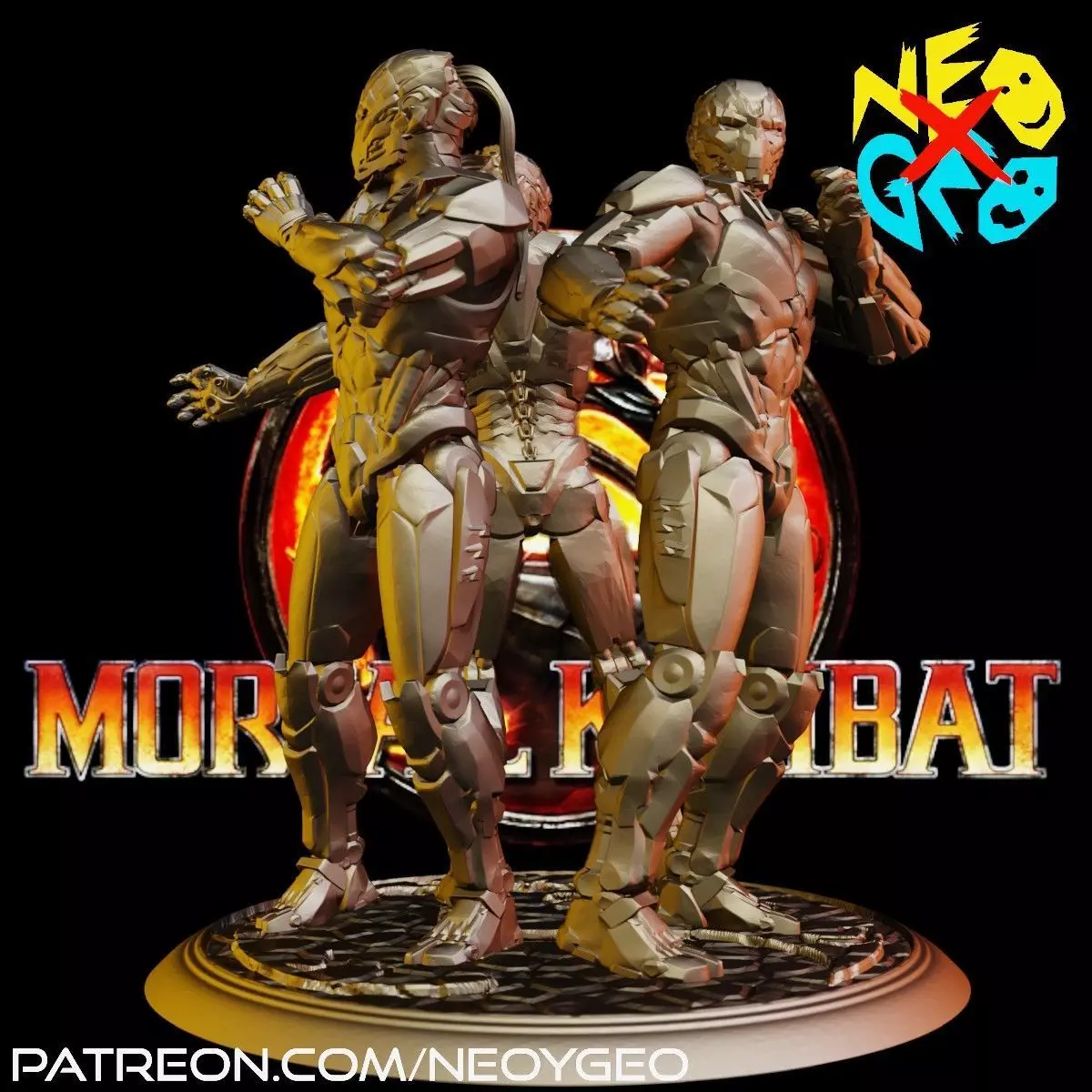 TRIBORG CYRAX - SEKTOR - SMOKE - MORTAL KOMBAT 3D print model_0