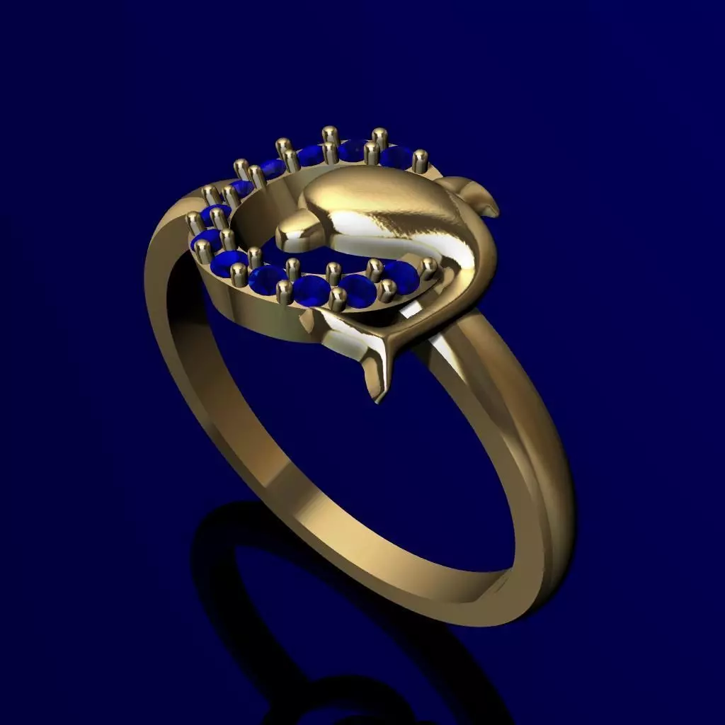 ANILLO DE DELFIN MODELO 3D  3D print model_0