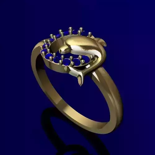ANILLO DE DELFIN MODELO 3D  3D print model