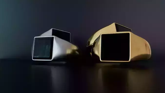 Black stone silver and gold signet ring