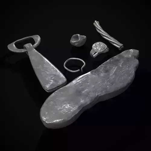 Viking Silver Treasure Low-poly 3D model