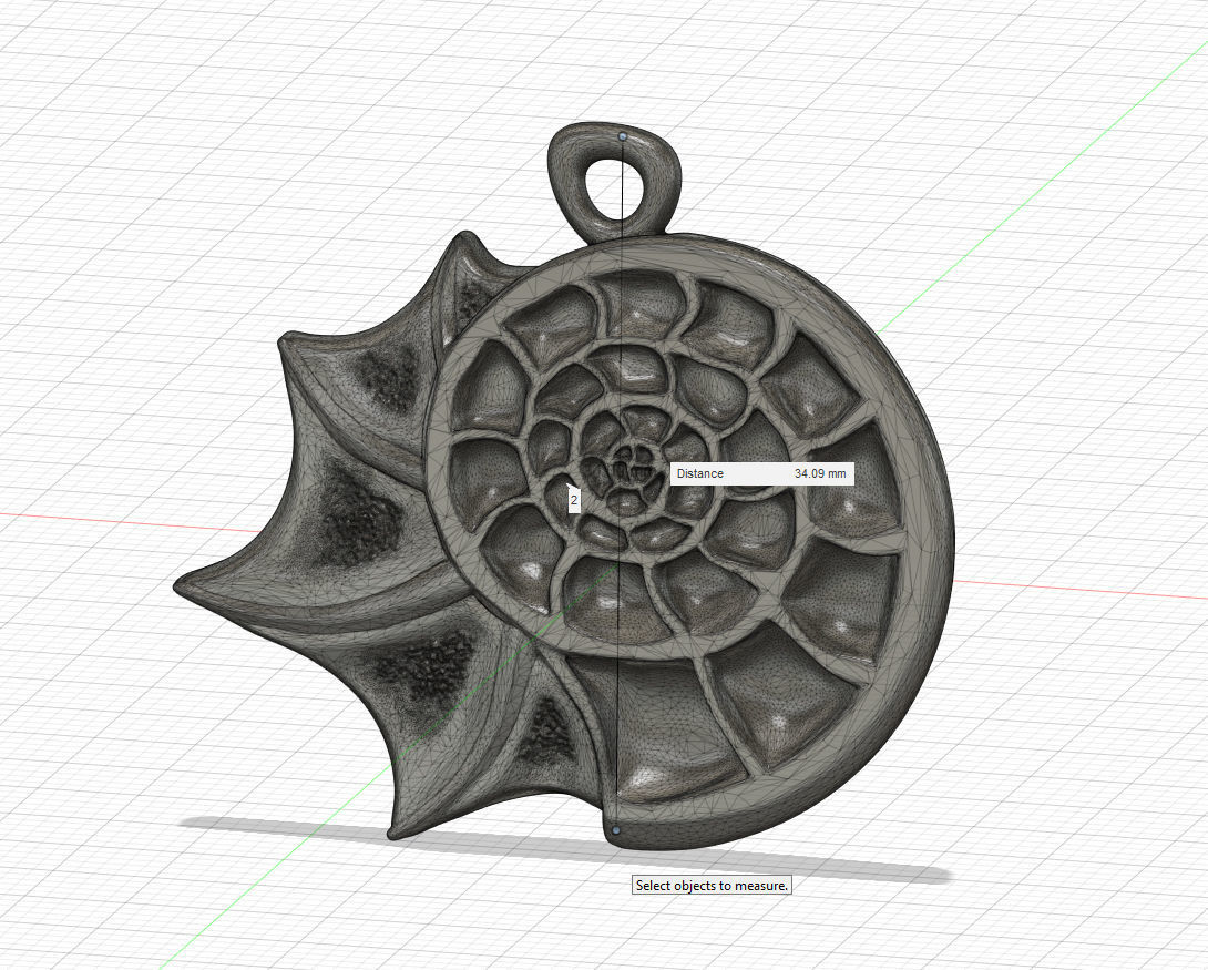 Pendant-Sea shell-3D model STL-file for 3D printing 3D print model_5
