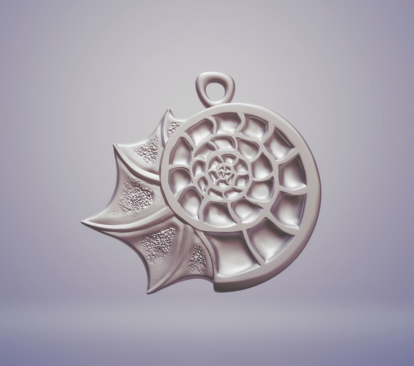 Pendant-Sea shell-3D model STL-file for 3D printing 3D print model_3