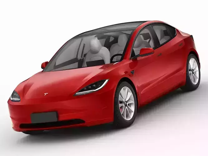 Tesla Model 3 2024 With Interior 3D model