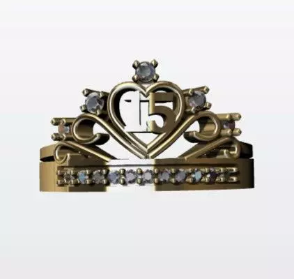 anillo de 15 de corona MODELO 3D 3D print model_0