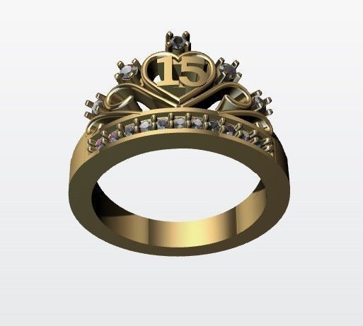 anillo de 15 de corona MODELO 3D 3D print model_3