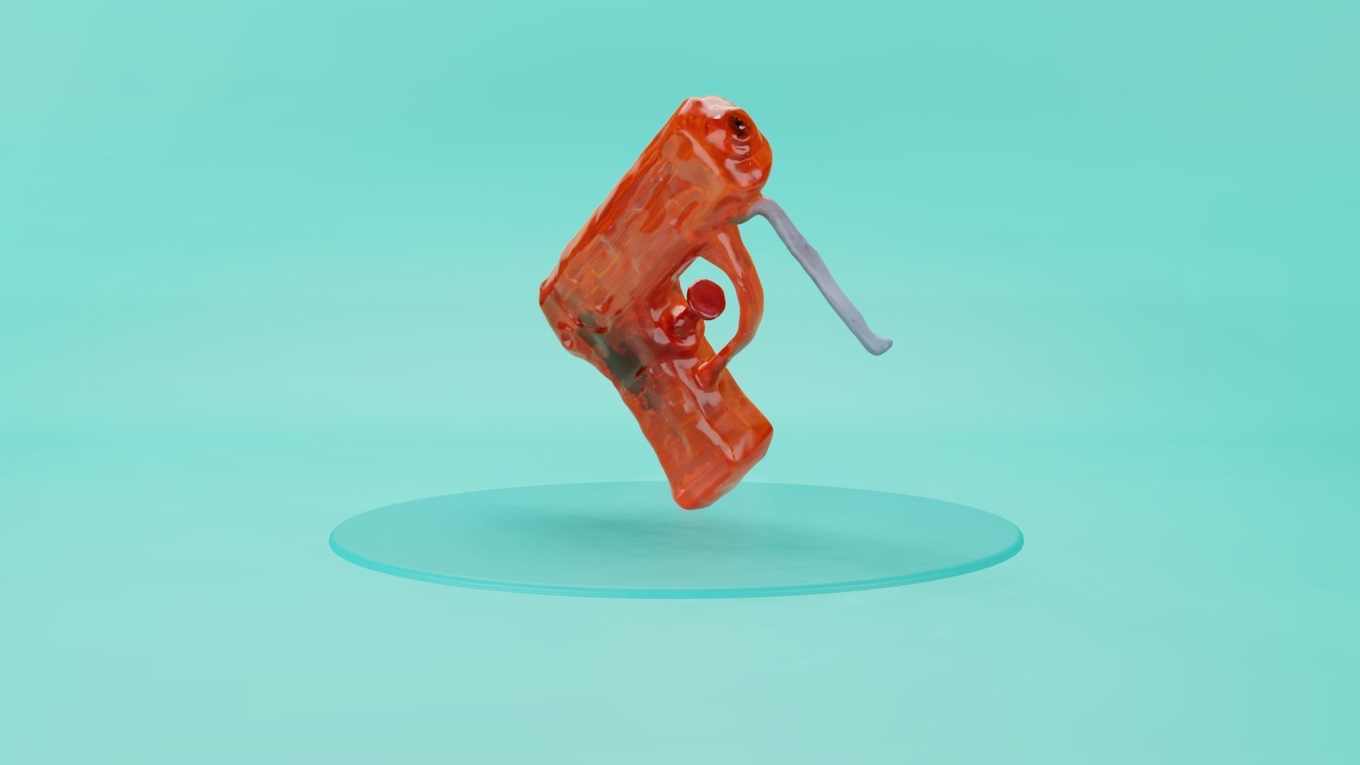 Orange Water Gun 3D model_1