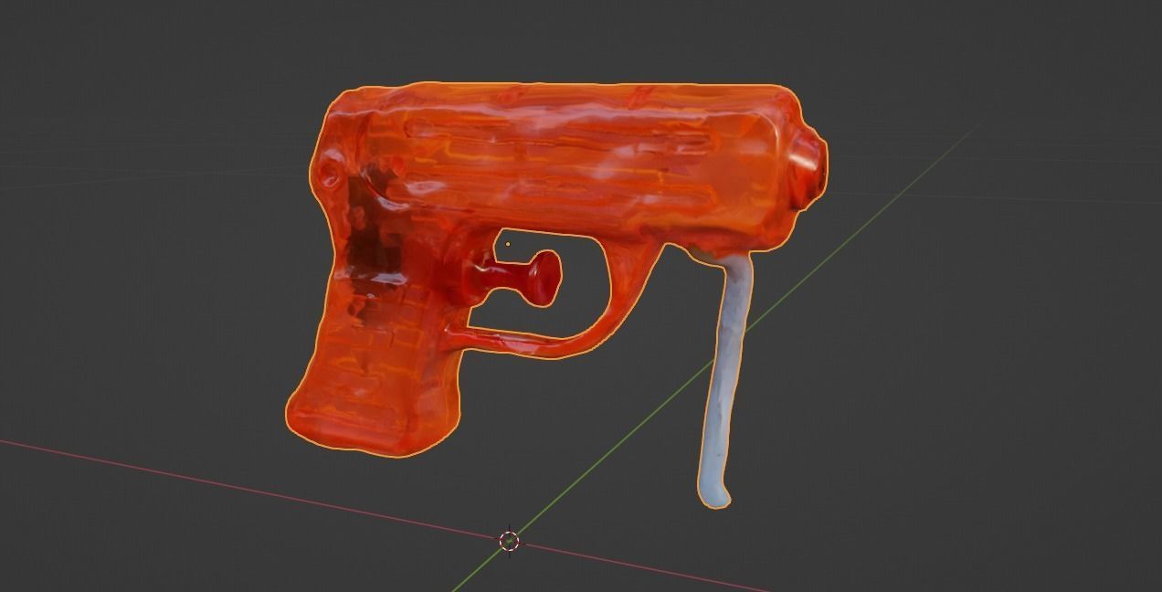 Orange Water Gun 3D model_5