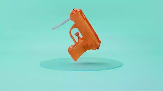 Orange Water Gun 3D model