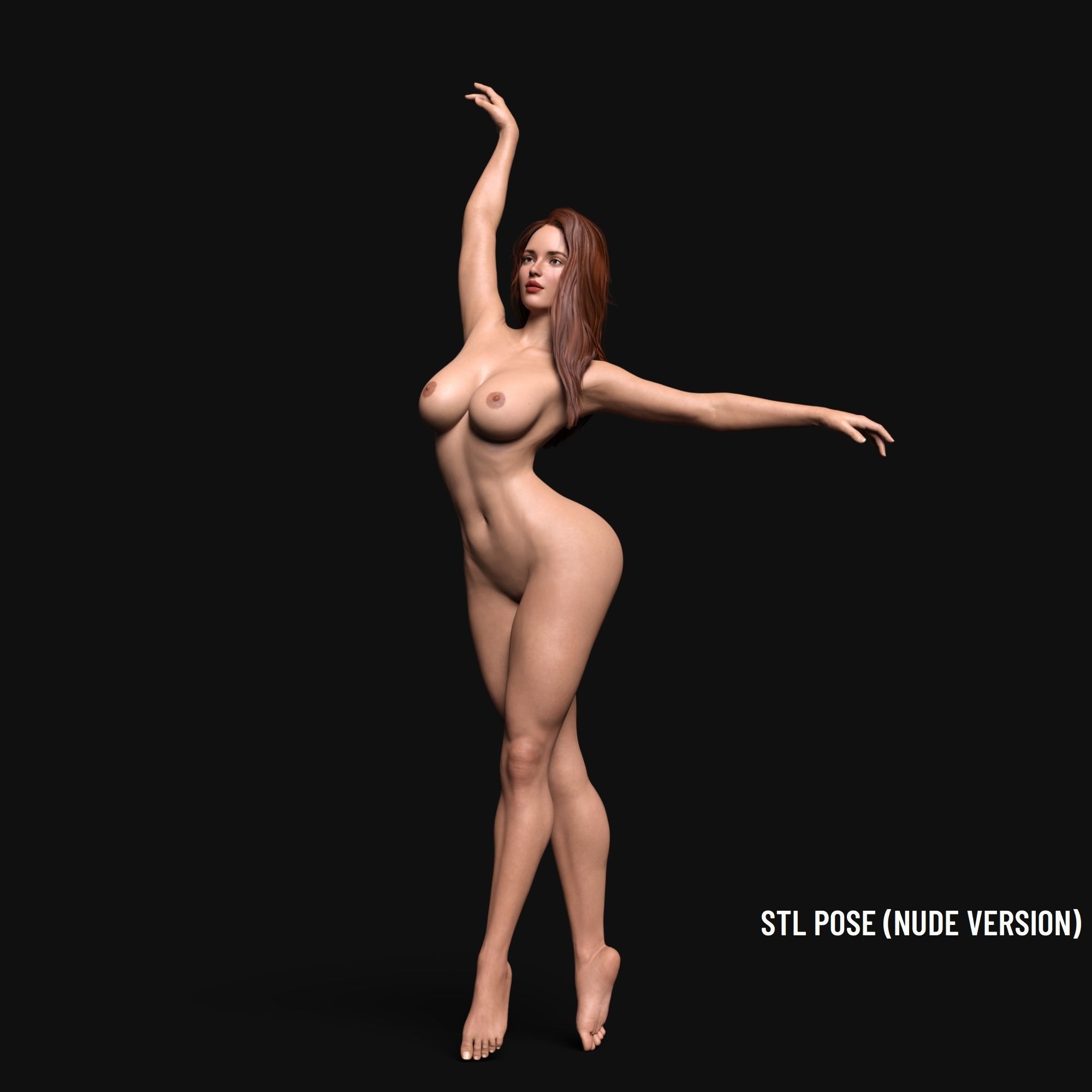 Beautiful Woman Rigged Model Low-poly 3D model_2