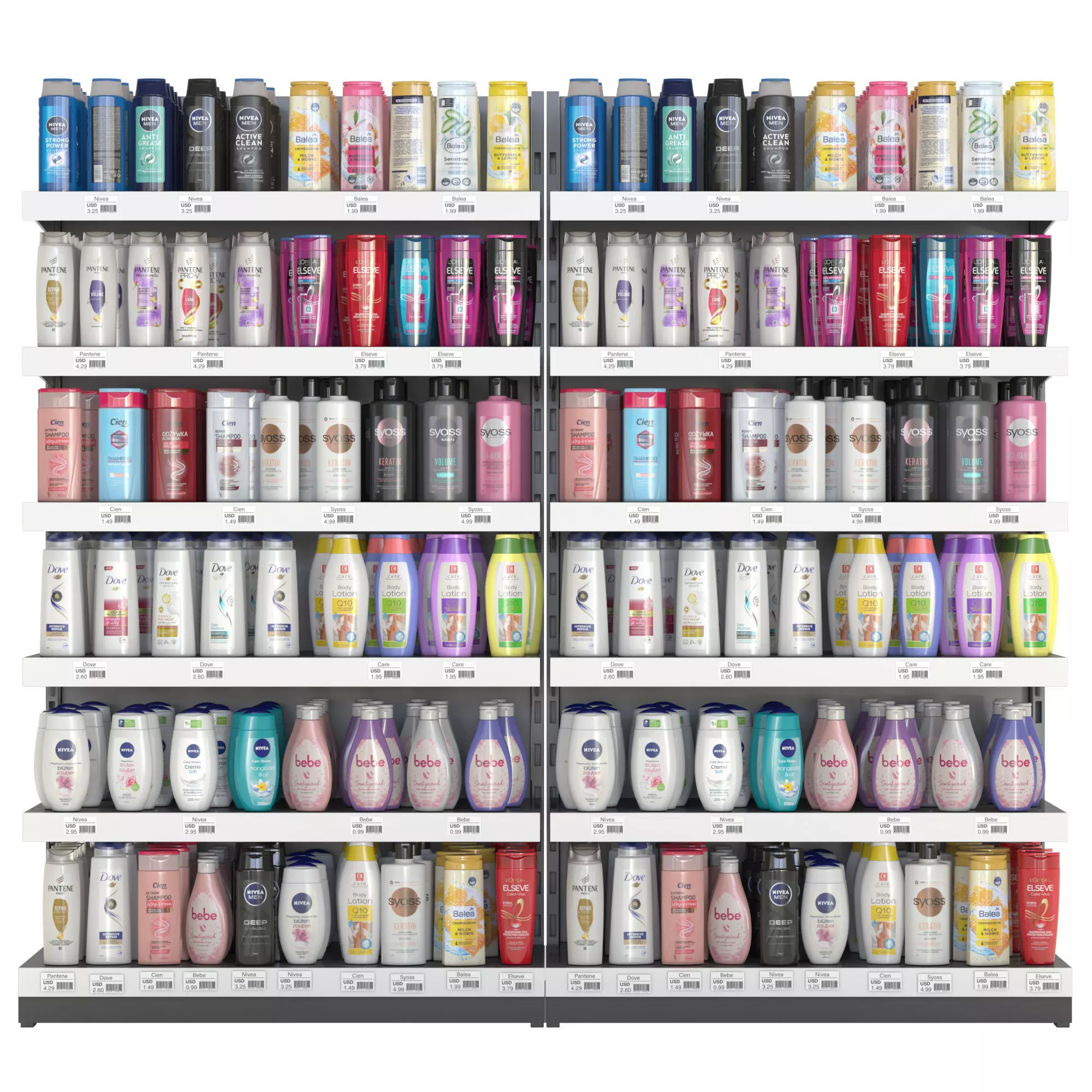 Shampoo Store Shelves Low-poly 3D model