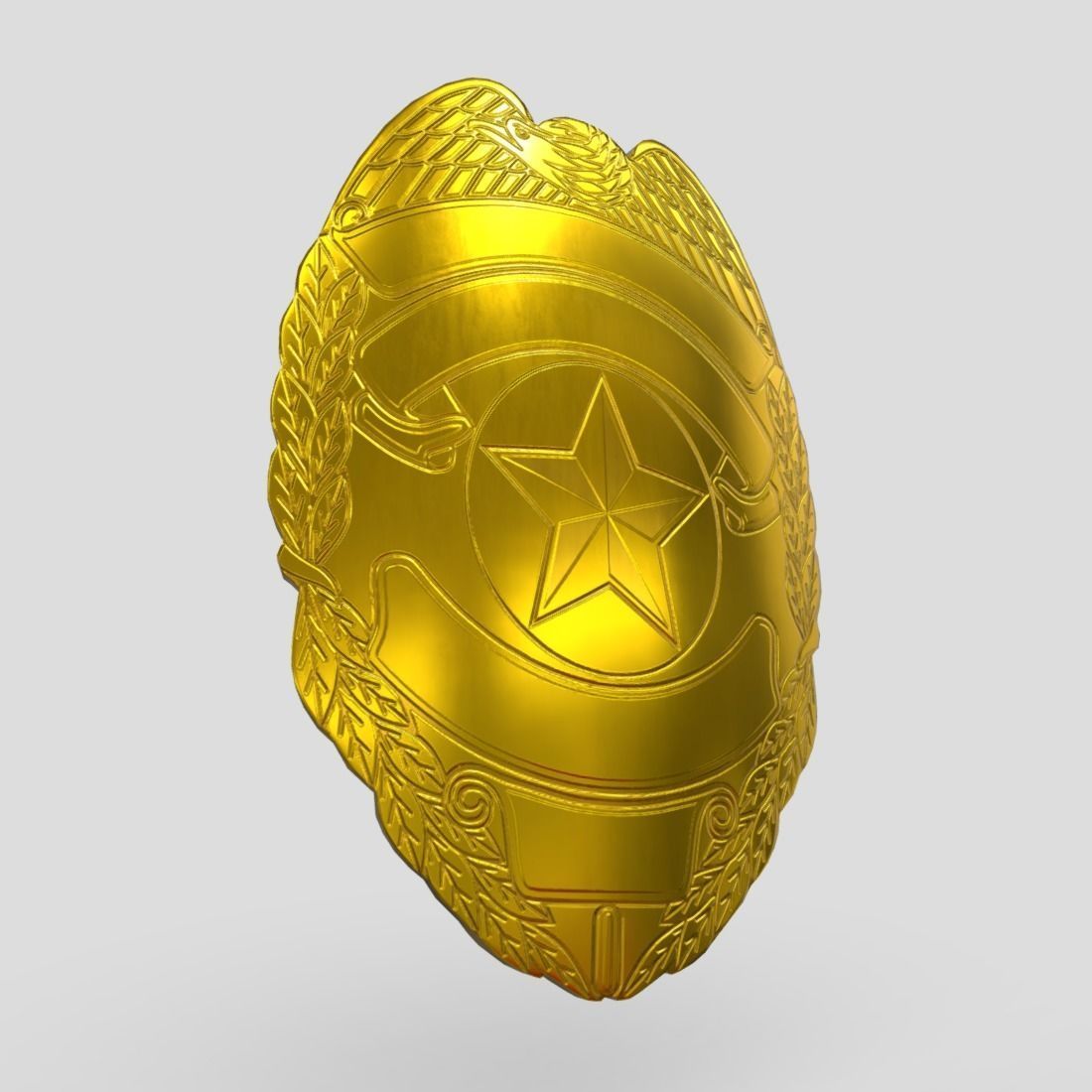 Police Badge 2 Low-poly 3D model_11